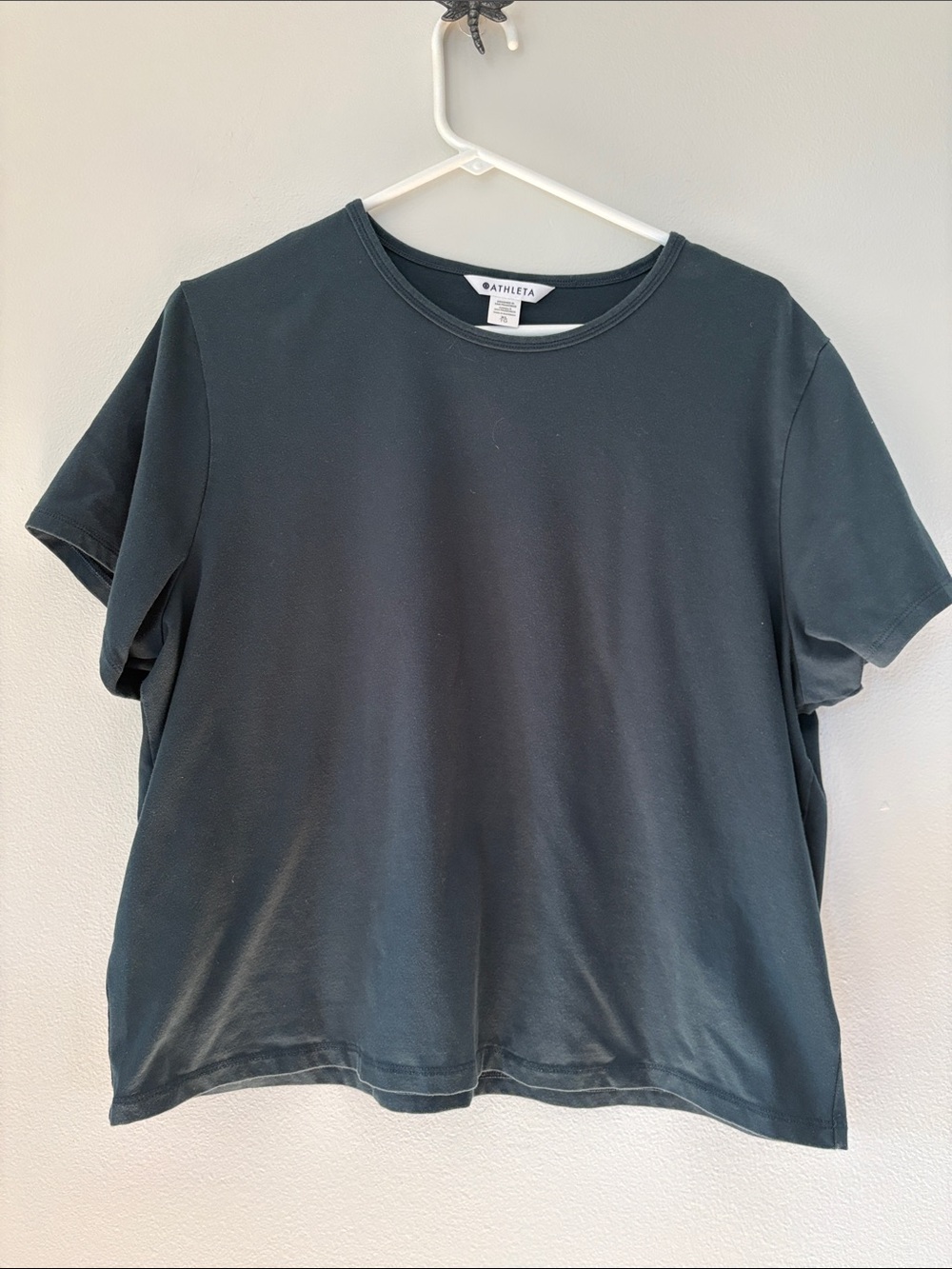 Athleta Forest Green Short-Sleeve Crop Crewneck Tee